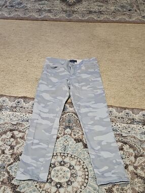 Democracy Light Blue & Gray Camo Straight Leg Pants
